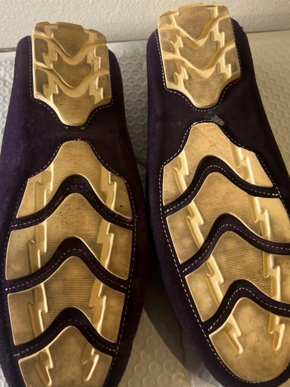 Tod's Men 1901 Vintage Slip On Purple Suede Boat Shoes Size 9M